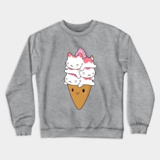 Cute Cat Ice Cream Cone T-Shirt Crewneck Sweatshirt